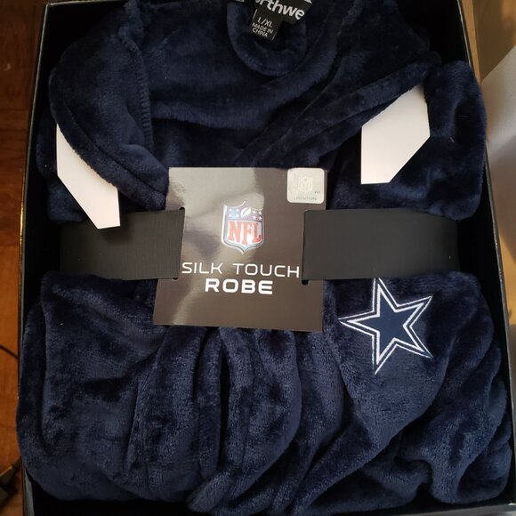 BNWT NFL DALLAS COWBOYS lux plush robe in electric navy (L / XL) - Picture 5 of 5